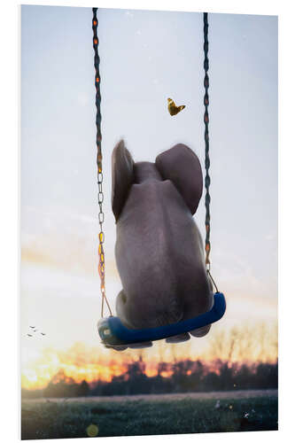 Bilde på skumplate Little Elephant rocks on a Swing