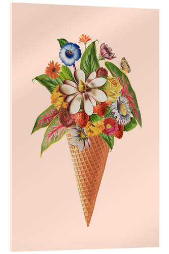Acrylglasbild Botanical Pink Ice Cream