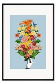 Gerahmter Kunstdruck Botanical Blue Bouquet