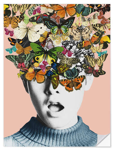 Selvklebende plakat Twiggy Surprise Butterflies