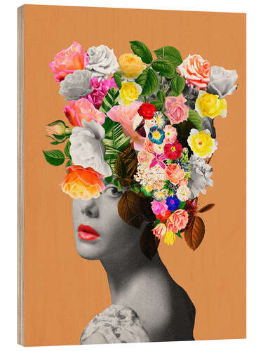 Wood print Floral Potrait