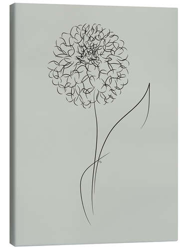 Canvas print Dandelion on green-grey