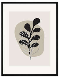 Gerahmter Kunstdruck Grass Plant beige II