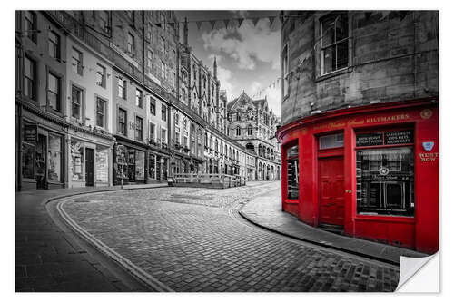 Naklejka na ścianę Red Accent in West Bow, Edinburgh