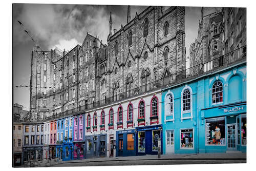 Alubild Blauer Akzent, Victoria Street in Edinburgh