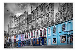 Poster Blauer Akzent, Victoria Street in Edinburgh