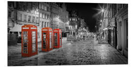 PVC print Red Telephone Boxes on the Royal Mile, Edinburgh