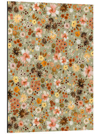 Magnettafel Kleine Blumen auf Salbeigrün