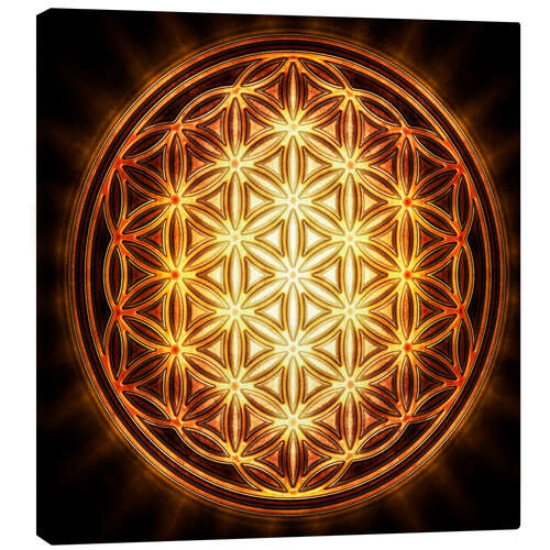 Canvas print Flower of Life - Gold Sun