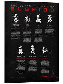 Alumiinitaulu Seven Virtues of Bushido, black