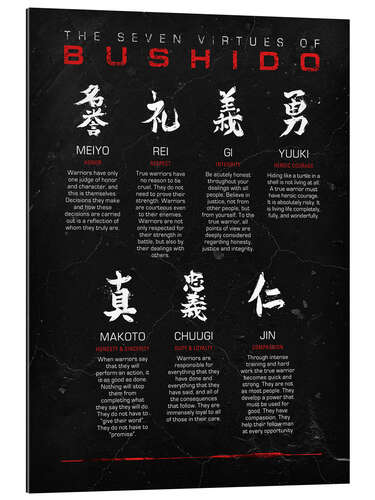 Galleritryck Seven Virtues of Bushido, black