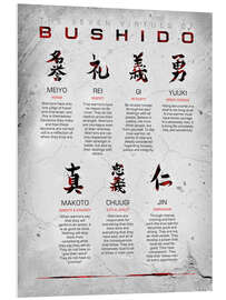 Foam board print Seven Virtues of Bushido, grey