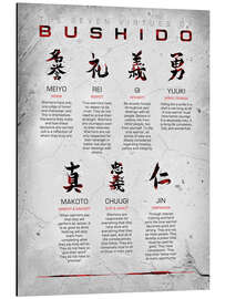 Magnettafel Sieben Tugenden des Bushido, grau