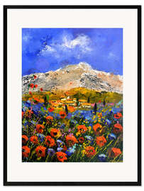 Gerahmter Kunstdruck Blick auf ein kleines Dorf in der Provence