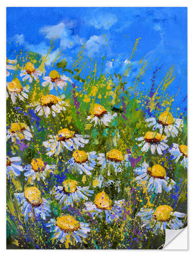 Selvklebende plakat Daisy Meadow