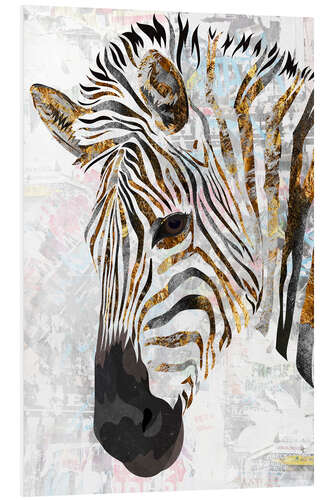 Tableau en PVC Zebra Gold and White