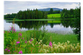 Acrylic print Lake-land countryside in Northern Europe