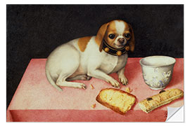 Selvklebende plakat Puppy with Bread Slice