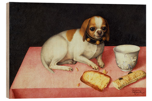Puutaulu Puppy with Bread Slice