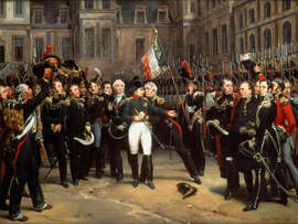 Magnettafel Napoloen verabschiedet sich von seiner Garde in Fontainebleau am 20. April 1814