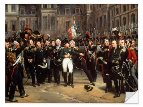 Vinilo para la pared Napoloen Bids Farewell to his Guard at Fontainebleau on 20 April 1814