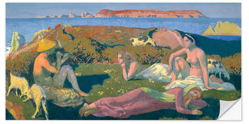 Sticker mural "The Green Beach", Perros Guirec, 1909