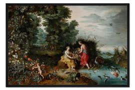 Gerahmter Kunstdruck Allegorie der Erde und des Wassers, 1650