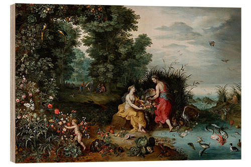 Holzbild Allegorie der Erde und des Wassers, 1650