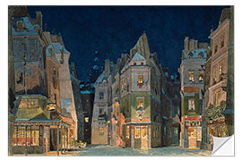 Selvklebende plakat Set Design for "La Bohème" by G. Puccini