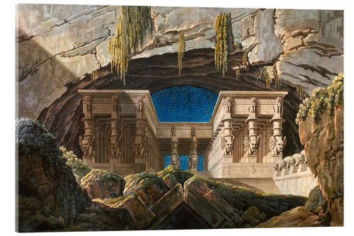 Acrylglas print Stage Decoration for "The Magic Flute", by W.A. Mozart, 1791