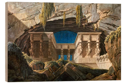 Cuadro de madera Stage Decoration for "The Magic Flute", by W.A. Mozart, 1791