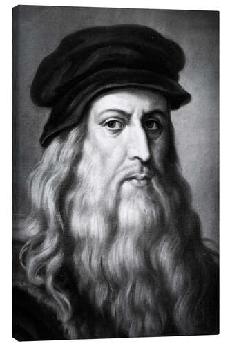 Tableau sur toile Portrait "Leonardo", Leonardo da Vinci, 1885