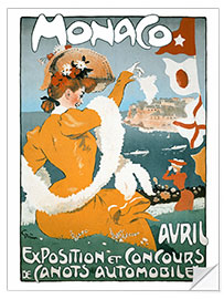 Wandsticker Motorbootausstellung, Monaco 1905