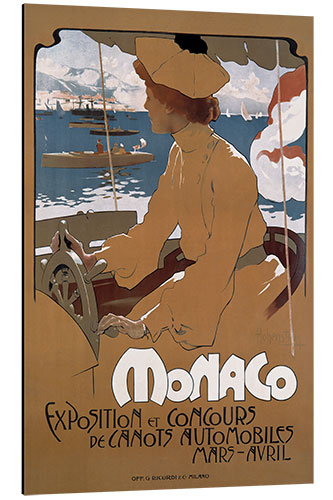 Quadro em alumínio Monaco, Exposition de Canots Automobile, 1900