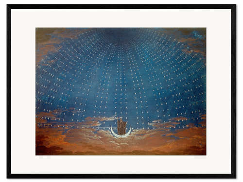 Ingelijste kunstdruk Palace of the Queen of the Night, Die Zauberflöte, 1815
