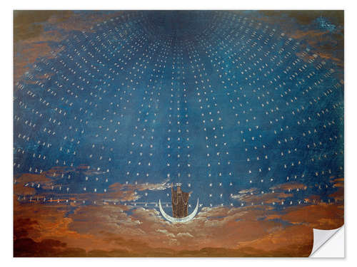 Selvklebende plakat Palace of the Queen of the Night, Die Zauberflöte, 1815