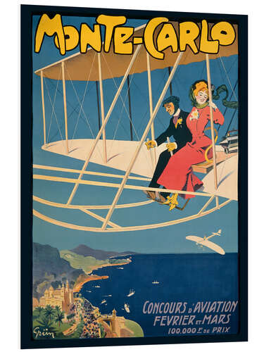 Tableau en PVC Concours de vol à Monaco, affiche, 1910