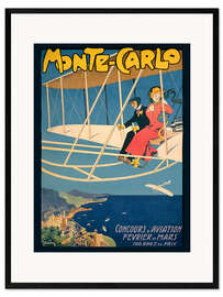 Impression artistique encadrée Concours de vol à Monaco, affiche, 1910