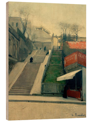 Hout print The Sacré-Coeur Under Construction, 1890