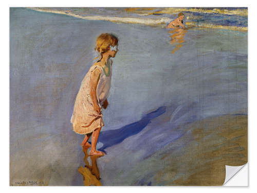 Selvklebende plakat Girl With Blue Ribbon, 1908