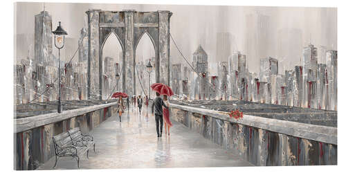 Acrylic print Roses on Brooklyn Bridge (Panorama)