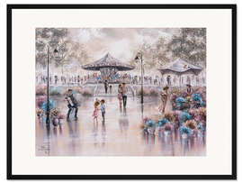 Gerahmter Kunstdruck Fröhlichkeit auf dem Jahrmarkt