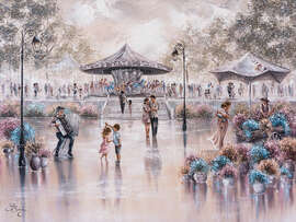 Magnettafel Fröhlichkeit auf dem Jahrmarkt