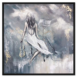 Gerahmter Kunstdruck Wohlklingende Musik, Dame mit Geige I