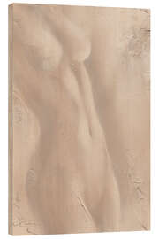 Wood print Free, female nude