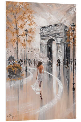 Tableau en PVC Woman with umbrella, Paris Flair