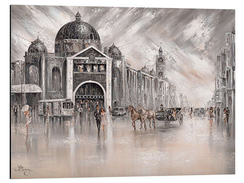 Aluminiumsbilde Flinders Station, Vintage Melbourne Vibes III