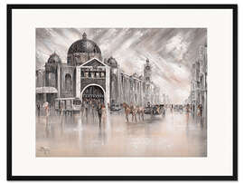 Gerahmter Kunstdruck Flinders Bahnhof, Vintage Melbourne Vibes III