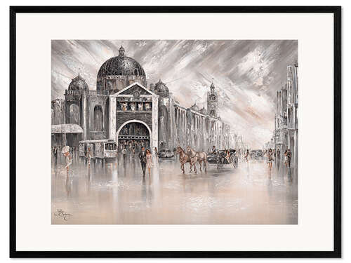 Ingelijste kunstdruk Flinders Station, Vintage Melbourne Vibes III