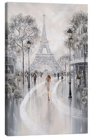 Leinwandbild  Frau am Eiffelturm, Pariser Flair I - Isabella Karolewicz